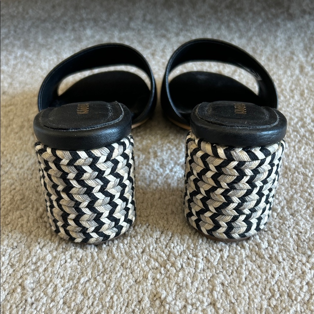 Casual black sandals with woven heel detail (from Colombia) 8